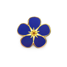 Benutzerdefinierte Großhandelsdesign Blue Flower Cactus Logo Zink Legierung Revers Pin